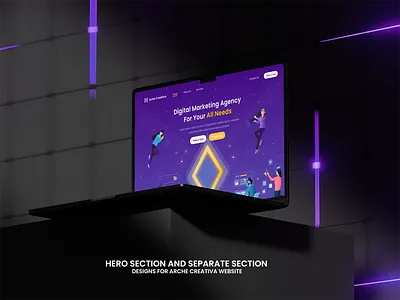 Arche Creative Website Hero Section Design and Seperate sections branding graphic design logo ui