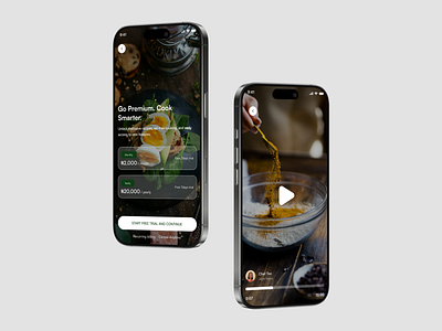 Premium page recipe app mobile app design premium page premium scree ui design ux design