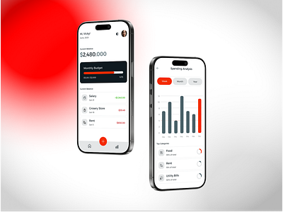 Fintrack – Budget app UI with light & dark mode uxresearch