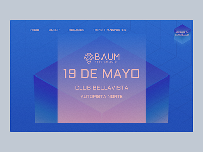 Hero / Baum Festival concert design dj electronic music event music event website festival music hero hero section homepage landing page music music website one page ui ux website