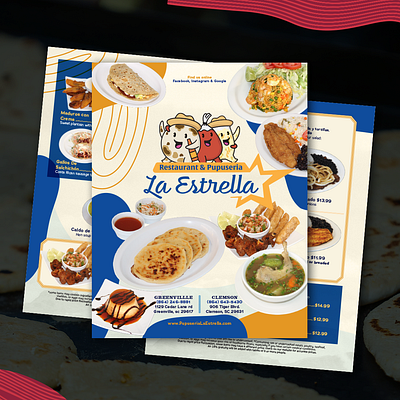 Menu Design - Pupuseria La Estrella 2025 design graphic design graphics illustration restaurant