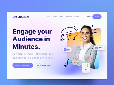 AI-driven audience engagement UI Header ai powered platform ai ui aitools audienceengagement digitalmarketing engagement automation interaction design interactivelearning landing page machine learning ui modern ui product ui design responsive design smart interface ui uiux design ux uxui visual design webdesign