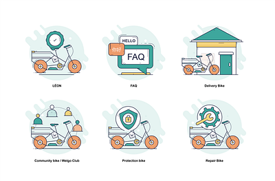 Cycle web icons branding colorful design design graphic design illustration illustrations illustrative graphics