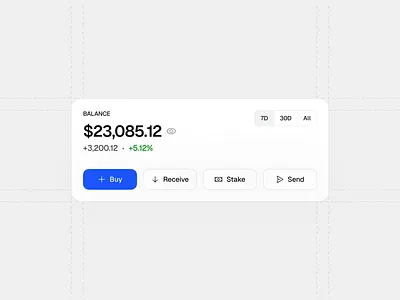 Crypto Portfolio Wallet balance buy card clean crypto design digit dollar f filter minimal portfolio receive send stake ui ux wallet web web3