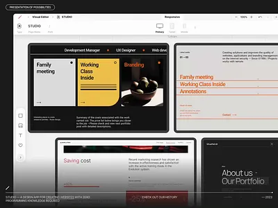 STUDIO - A platform for building websites with AI blog cms concept design grid minimalist modern portfolio ui ux web design website