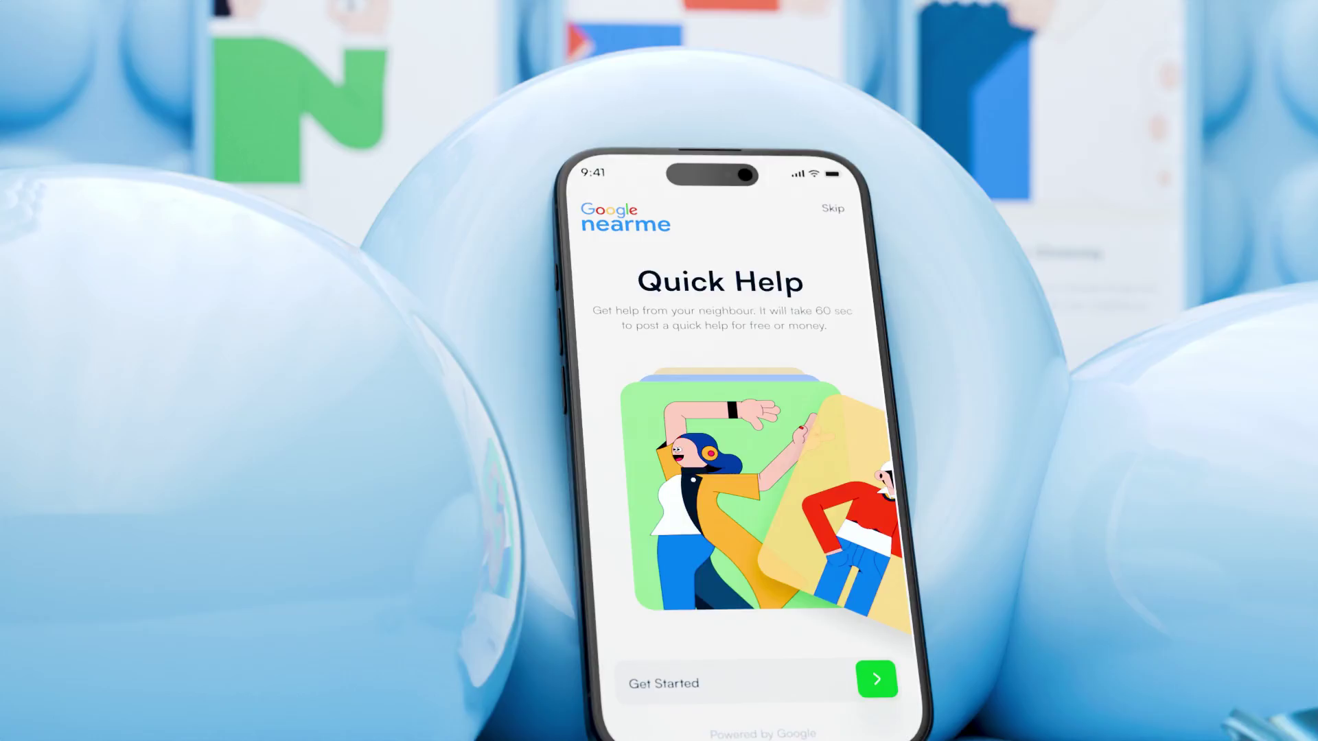 Example of Google Nearme - Quick Help UI/UX App Design Concept
