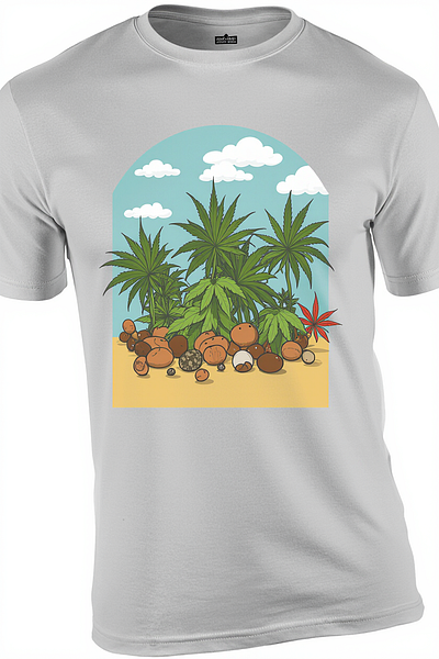 Graphic Cartoon Design T-Shirt For Cannabis Genetics branding illustration logo vector