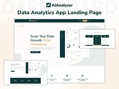 AiAnalyzer: App Landing Page Template aianalyzer app landing page data analytic template data analytics website design designtocodes elementor kit elementor template landing page one page tailwind css uiux website design website template wordpress