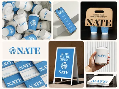 Nate Cafeteria and Bakery Logo & Brandling abstract logo bakery brand designer brand guidelines brand identity branding cafeteria coffee logo visual identity