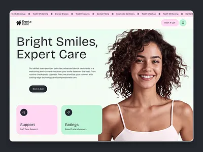 Dental Clinic Website Design dental dental clinic dental website dentist dentist clinic dentist website design doctor hero section herosection medical typography ui uiuxdesign uxdesign web design website