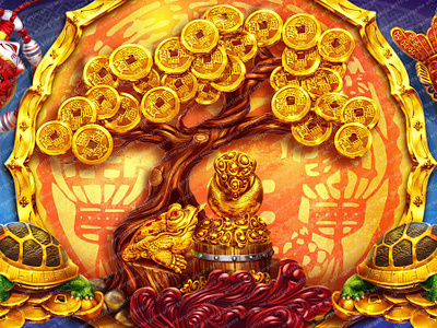 Chinese themed slot machine Background background background art background design background image caishen caishen game caishen slot caishen themed chinese background chinese game chinese slot chinese themed gambling gambling art game art game design graphic design illustration slot design slot machine