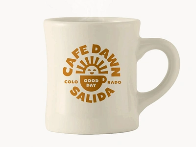 Cafe Dawn branding coffee colorado happy lettering logo sun