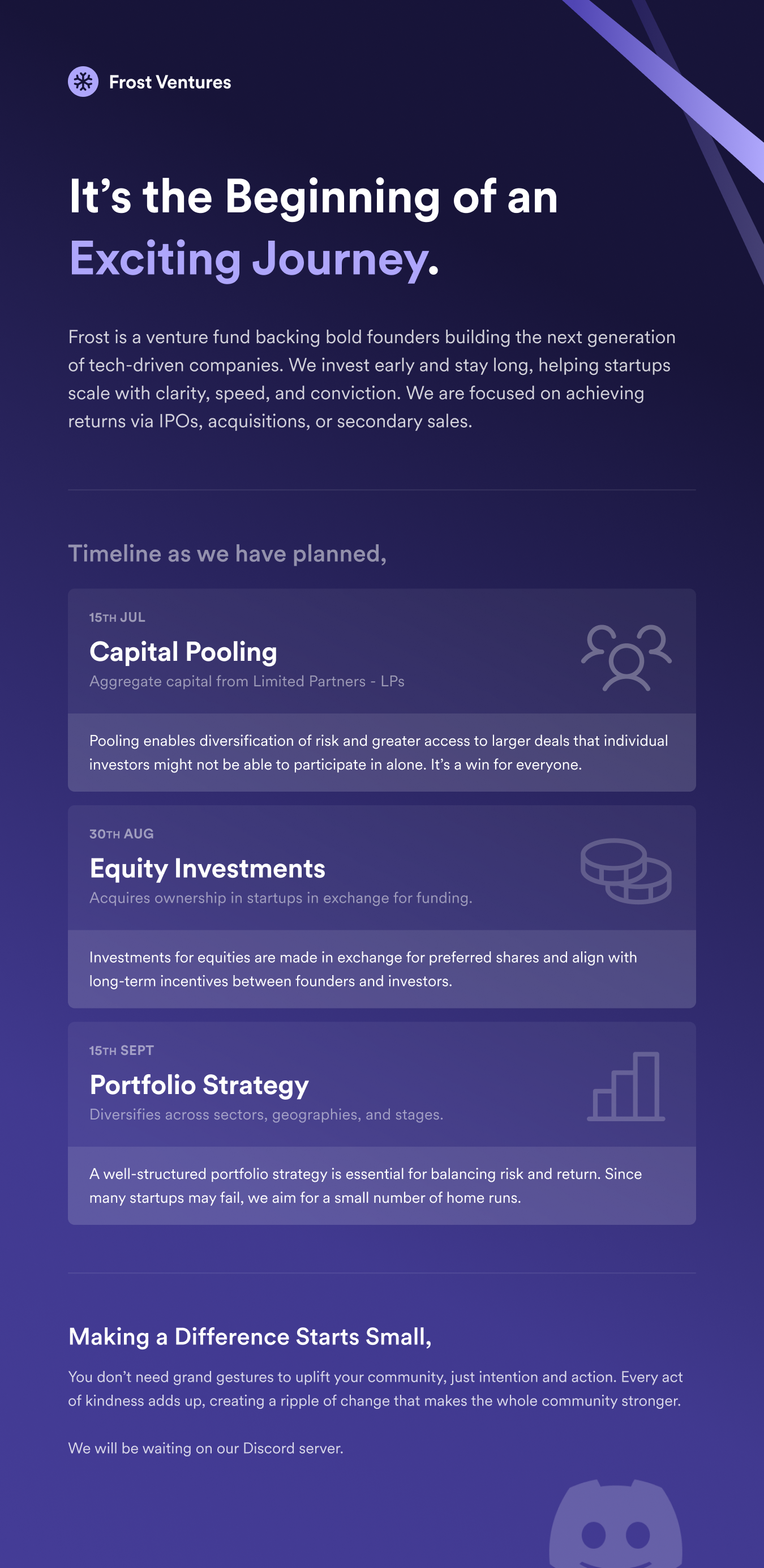 Poster for Venture Firm angel blue branding dark theme graphic design infographic inspiration investor poster purple ui vc venture