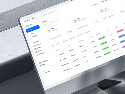 CRM Dashboard Order Page card clean crm crm dashboard dashboard design list minimalist order dashboard order management order page product design saas sales table ui ux web design