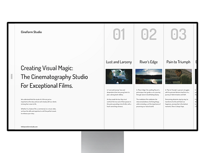 Cineform Studio Website design grids home page homepage interaction design landing page landingpage layout type ui ui design uiux user interface web web design webdesign webpage website website home page