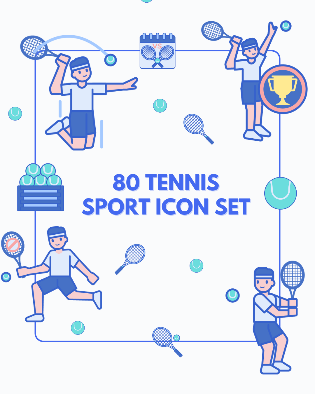 Tennis Icon Set branding design graphic design icons illustration