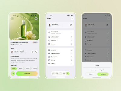 Profile and Add to Cart add to card add to cart mobile app app screen beauty mobile beauty mobile app beauty product beauty screen mobile app interface mobile app mobile screen profile profile and add to cart profile app profile design profile mobile app profile screen ui ui design