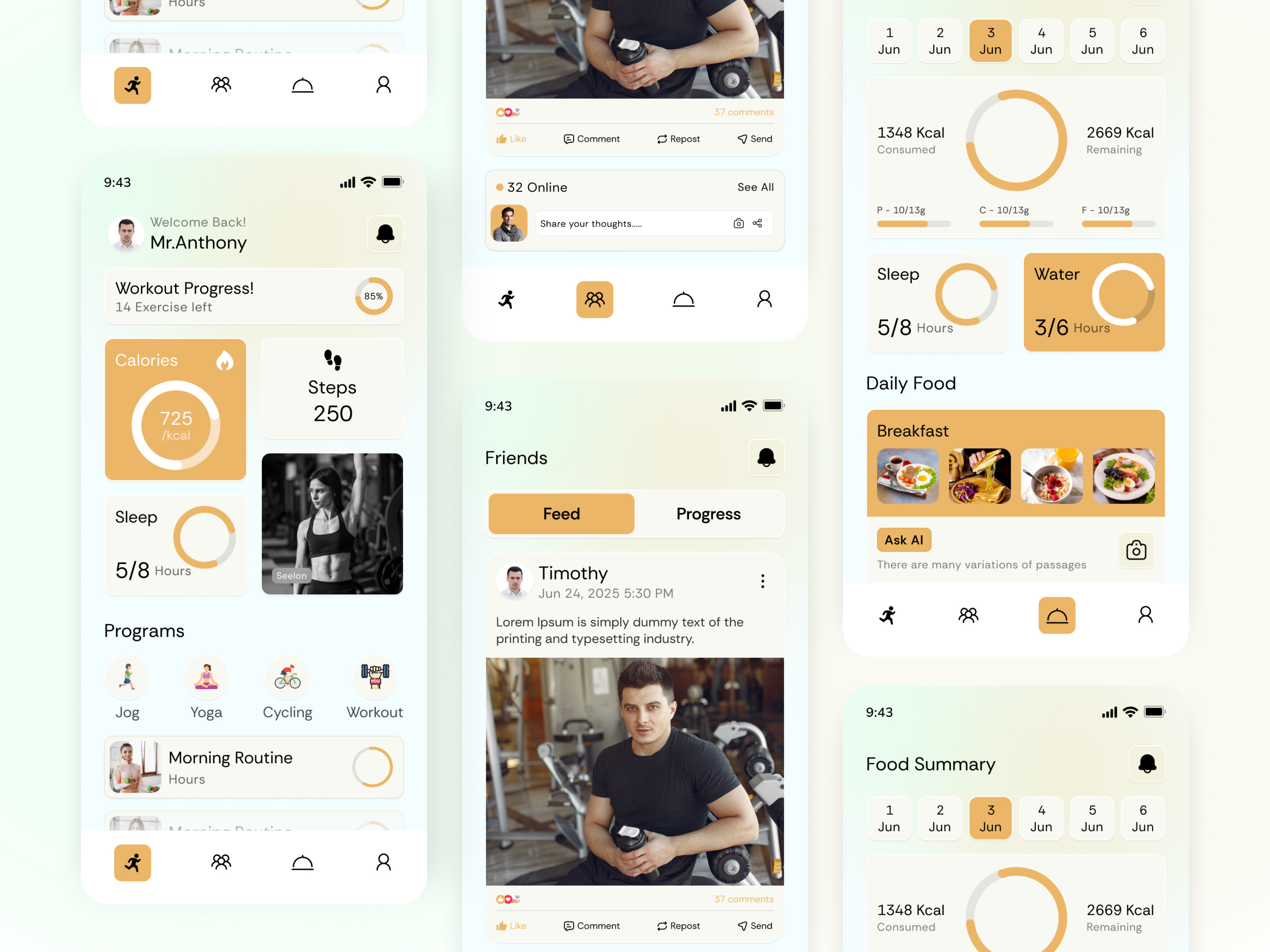 Fitness Mobile App Concept antdesk efatuix fitness fitness app fitness tracker fitnessgoals gym health health app health ui interface mobile app mobile app design ui ux design workout workout planner