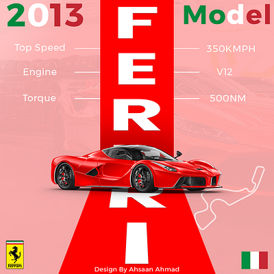 Ferrari Creative Poster Design branding graphic design