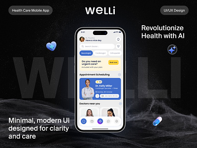 WELLI - AI Powered Doctors Assistant Agent Mobile App ai integration ai powered healthcare healthcare healthcareuiux healthtech medtech ui