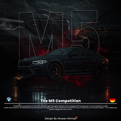 BMW(Bayerische Motoren Werke) M5 Creative and Minimalist Poster creativity graphic design