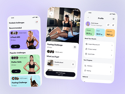 Challenge Guide – Fitness Tracker App app app design challenge guide fitness app fitness challenge fitness coach fitness tracker fitnessapp health app health coaching app ios mobile mobile app mobile ui traker mobile ui ui design uiux workout