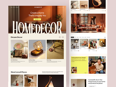 Home Decor Ecommerce Landing Page branding decor ecommerce ecommerce website design home home designn homedecor ikea landing page marketplace minimalist modern design online store product store ui ux web design website