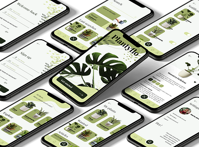 Plant care mobile app app concept design figma mobile mobile app mobile design plant app plant mobile app ui ux
