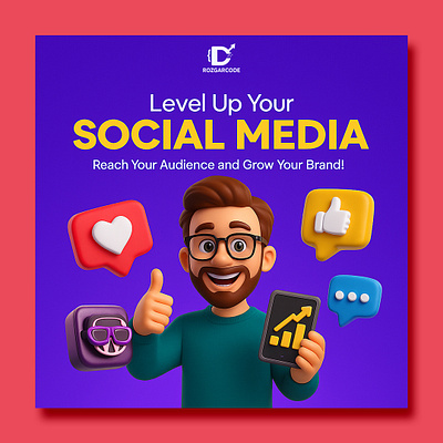 Social Media Growth Booster – RozgarCode Banner Design ads banner branding graphic design social media post