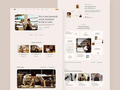 Kin.ai website ai app branding design design system flat home landing layo page product saas studio ui ux website