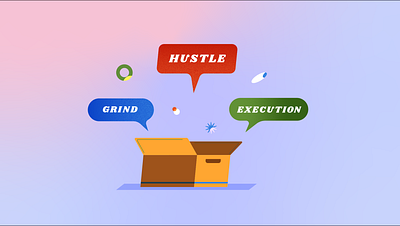 Hustle animated animation art branding design illustration illustrator logo motivation streant ui vector