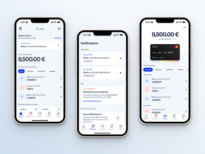 Shine Redesign concept account banking managment credit card invoice ios app notifications payment qonto shine ui design