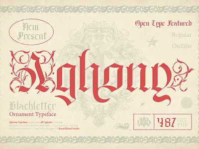 Aghony artistic font blackletter custom font dark font decorative font display font font font design font style free font gothic font horror font logotype medieval font metal font occult font old english outline font retro font tattoo font