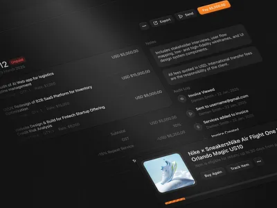Customer Service Dark Mode billing clean customer dark dark mode design interface invoice manage minimal payment prodcut saas service settings ui ui design ux ux design web