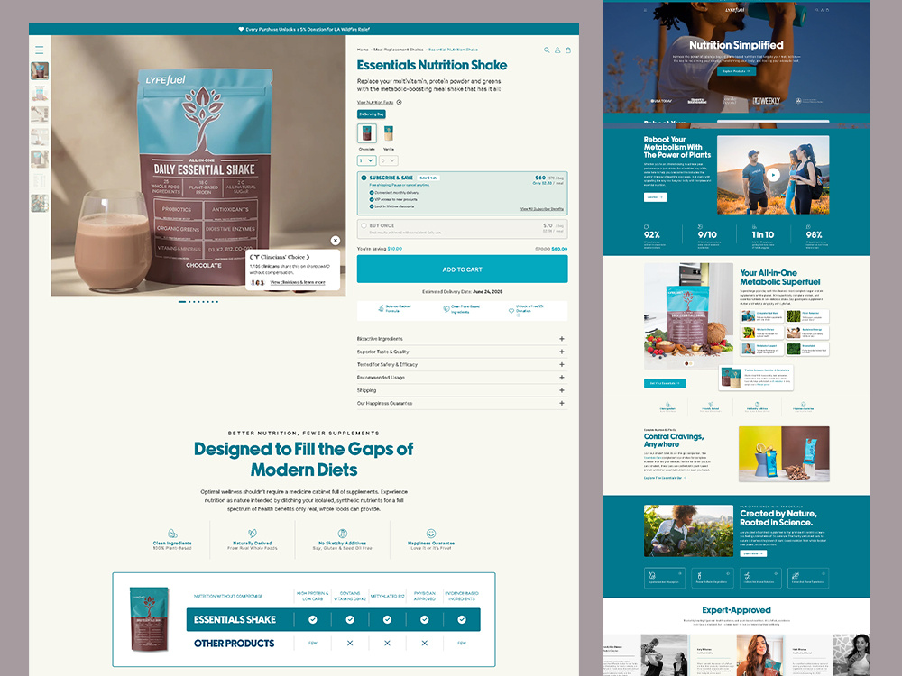Clean Shopify Store Design for Plant-Based Nutrition Brand clean ui conversion focused ecommerce design figma health wellness nutrition brand plant based products shopify shopify expert supplement store sustainable products uiux web design wellness website