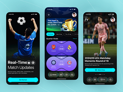 Live Sports Streaming App app app design football app ios livesportsapp matchstreaming mobile mobile app mobile ui scoretrackerapp sport app sport product sportsapp sportsmobileapp streamingapp ui ui design uiux