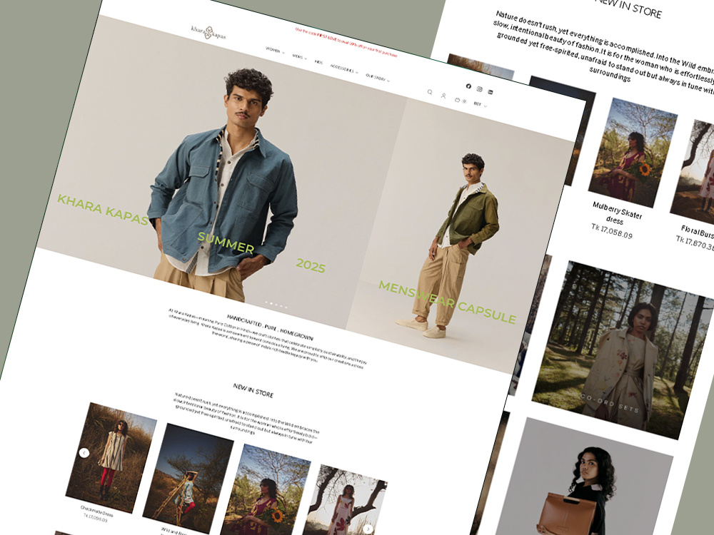 Elegant Shopify Store Design for Sustainable Fashion Brand cultural aesthetic ecommerce ethical fashion fashion store figma handmade clothing indian brand indian brand uiux minimal design shopify slow fashion sustainable fashion