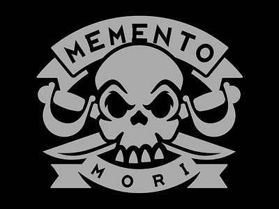 Memento Mori Pirate Tee illustration logo memento mori pirate pirate flag skull skull and bones sword