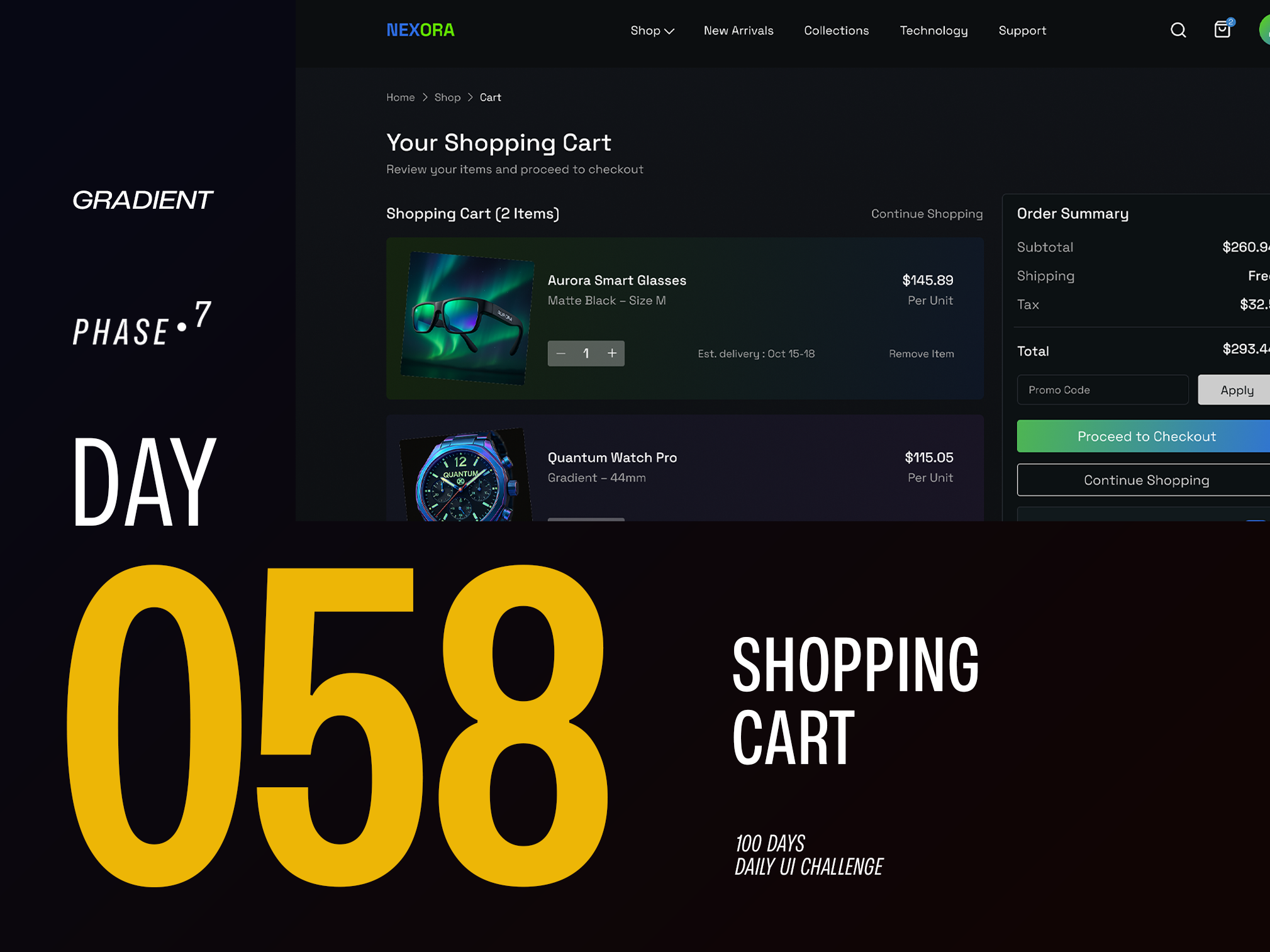 Shopping Cart - DailyUIChallenge 100daysui branding dailyui dailyuichallenge design illustration logo ui uiux website