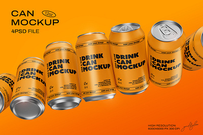 4PSD Drink Can Mockup 3d illustration 4psd drink can mockup background beverage design empty illustration metal metallic mock up mockup packaging product