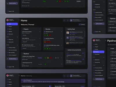Software Automation Web Application Dark Theme app application clean dark hardware management minimal minimalistic professional software tech theme web