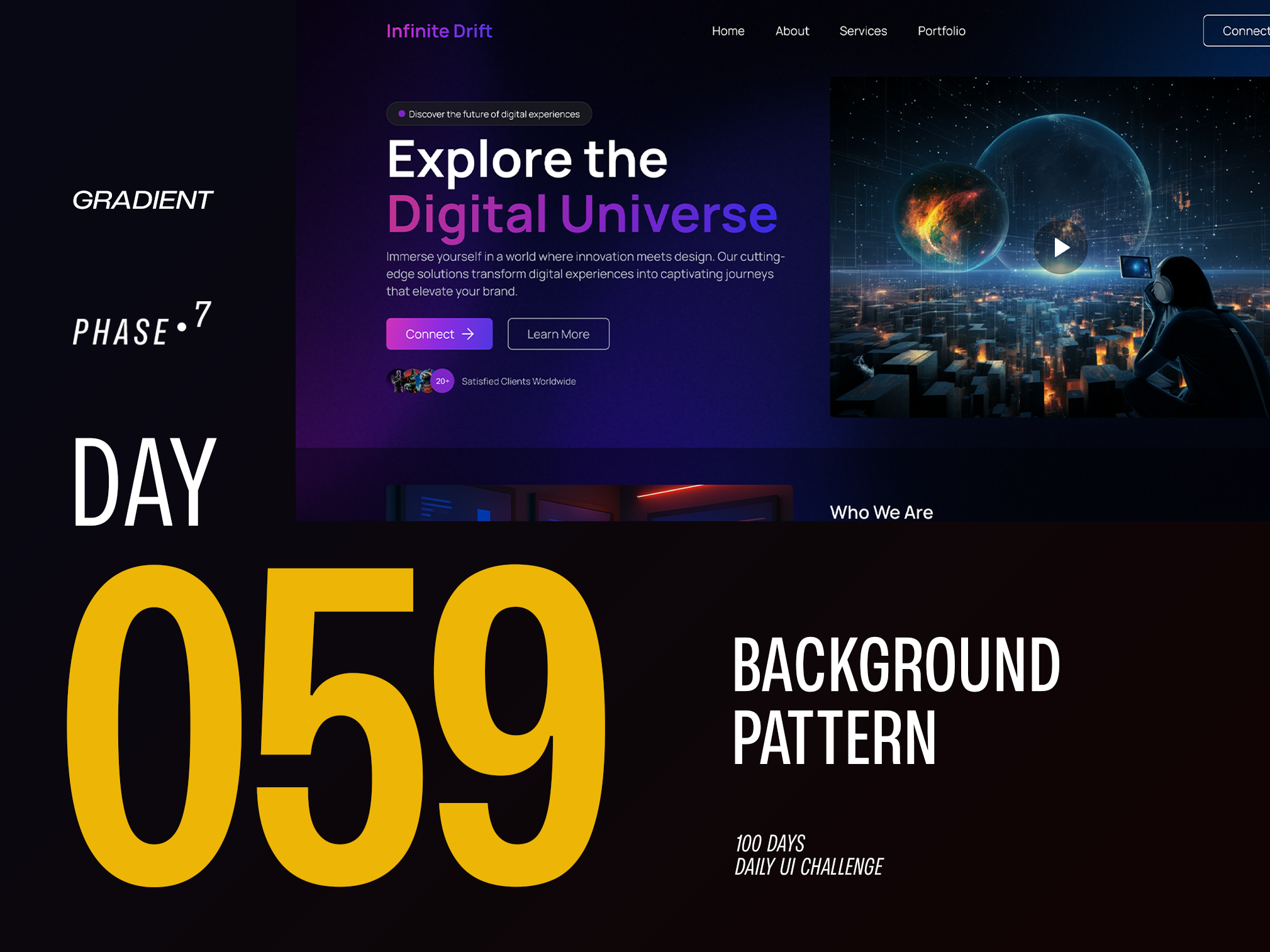 Background Pattern - DailyUIChallenge 100daysui branding dailyui dailyuichallenge design illustration logo ui uiux website