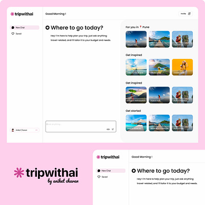 tripwithai – Travel made simpler with a touch of AI. animation design designtrend figma graphic design ui ux