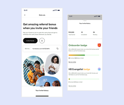 Referral Feature on the Homebuka app design product product design ui uidesign