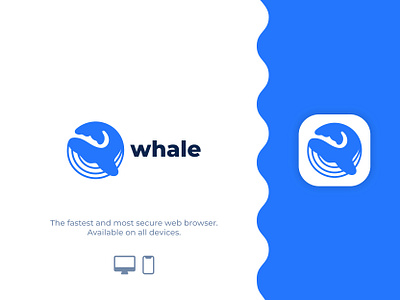 Whale Browser App Icon app app icon app store branding browser design graphic design icon design icons illustration interface ios ios icon iphone logo logo design mac os vector web design whale