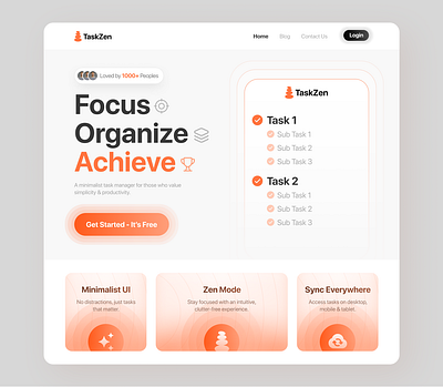 Minimal Website Design hero section