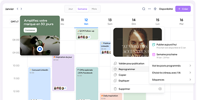 Social Schedule - Buffer Cal Redesign Concept buffer cards dark ui post redesign concept social social schedule ui ui design