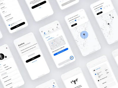 Drones App app branding design drones experience illustration light logo mobile simple sketch ui ux