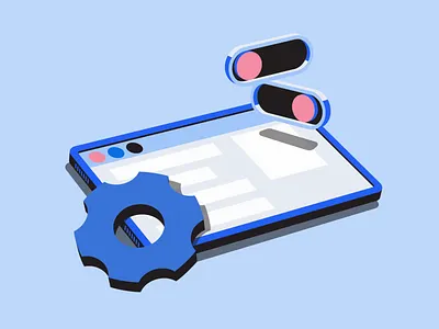 Settings 2d 3d after effects animation buttons cogwheel configuration develope gear motion design motion graphics os screen settings sliders tablet toggle toggle bars ui web page