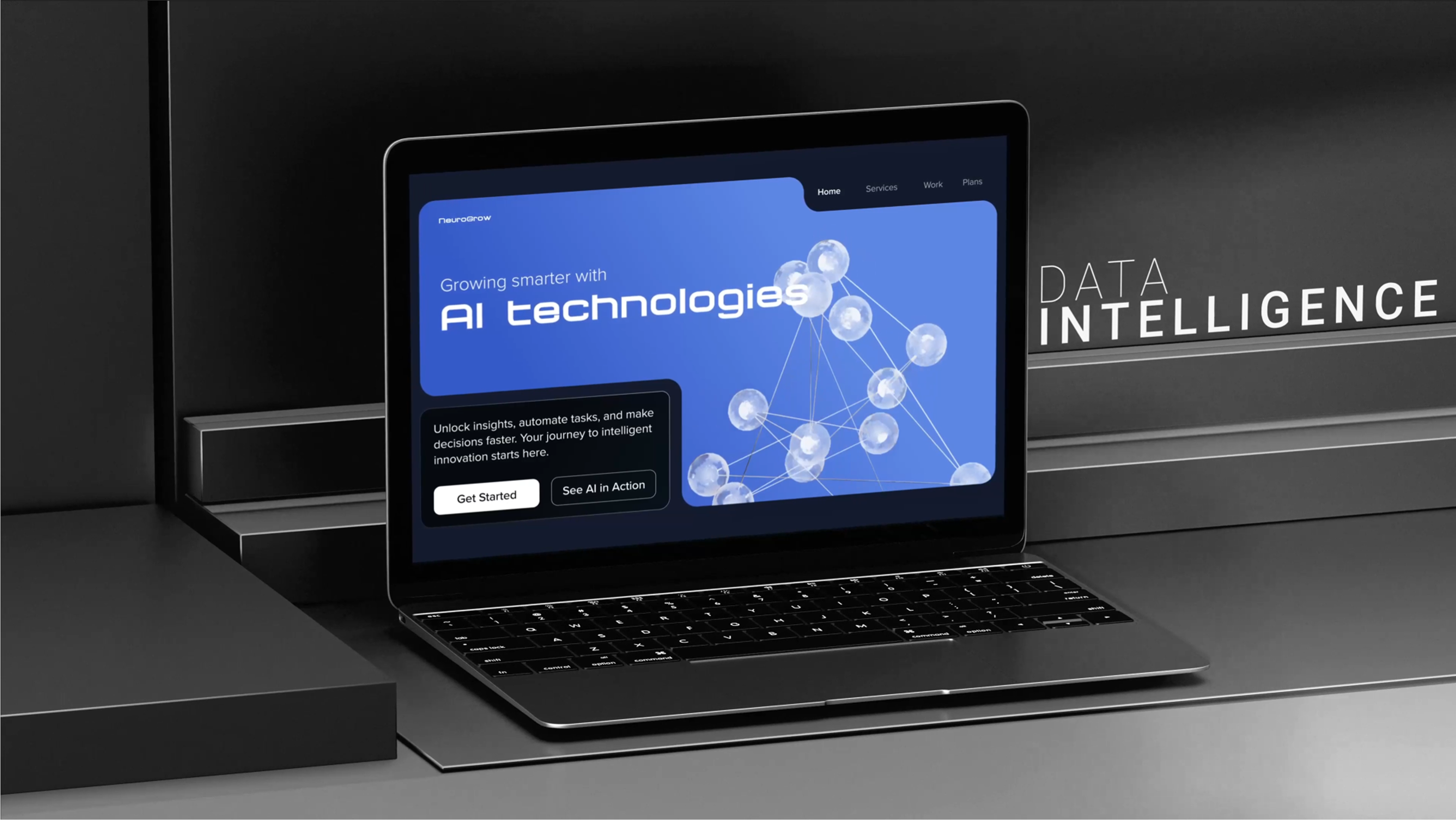 AI App for Analyzing Large Business Data 3d animation ai animation artificial intelligence business dark mod dark theme motion graphics ui web